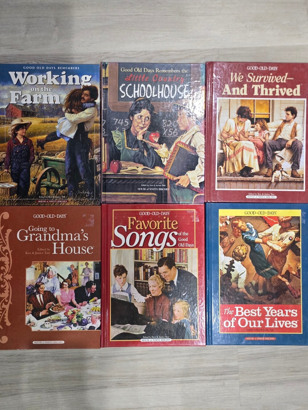 6 GOOD OLD DAYS BOOKS Ken & Janice Tate Farm School Grandma Songs - Picture 1 of 14